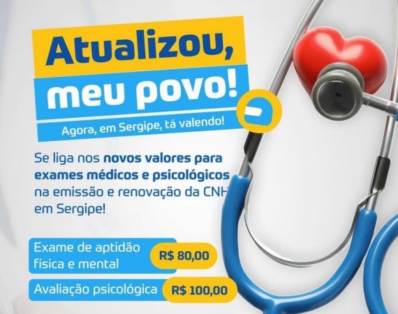 Novos valores dos exames para CNH entram em vigor em Sergipe