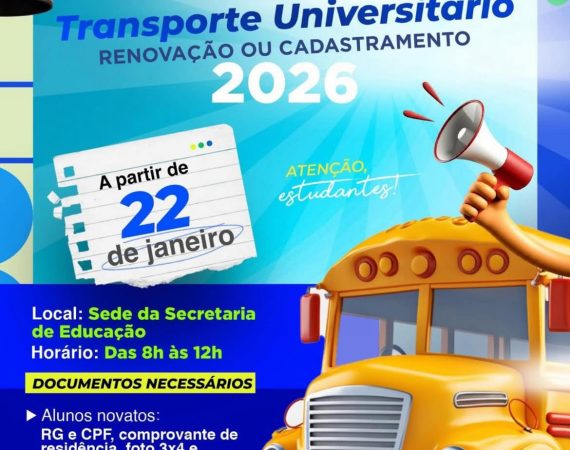 Prefeitura de São Miguel do Aleixo inicia cadastramento e renovação do Transporte Universitário