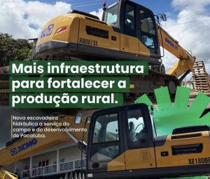 Prefeitura de Pacatuba entrega escavadeira para fortalecer produção rural