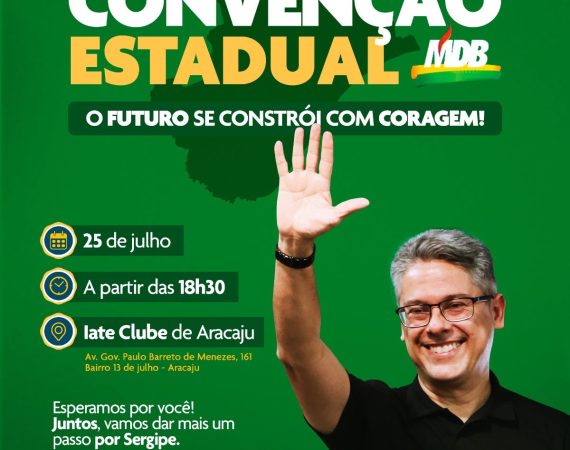 MDB Sergipe realiza convenção partidária neste sábado, 25